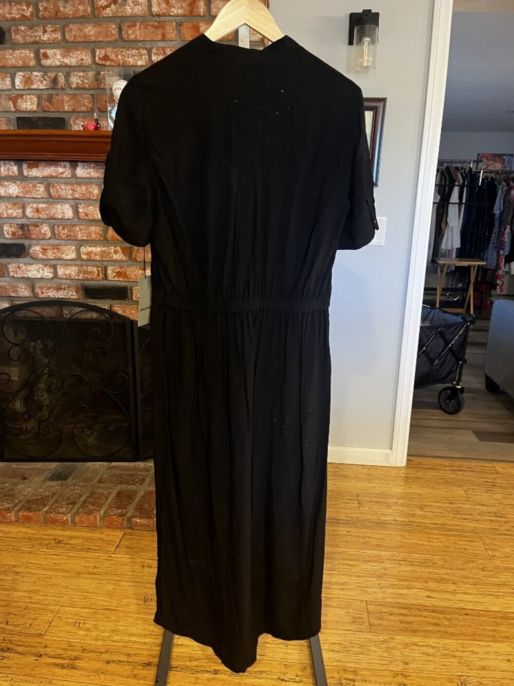 Zadig & Voltaire Rimaz Dress Black Rhinestone Embellished Midi Size Large NWT MS - Picture 3 of 4
